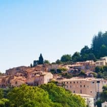 Camping Les Routes de Provence Panorama of Forcalquier town commune in the Alpes-de-Haute-Provence department in southeastern France